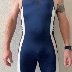 Adidas Men's Navy and White Singlet, L